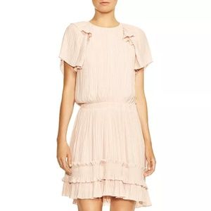 Halston Heritage Pink Pleated Midi Dress